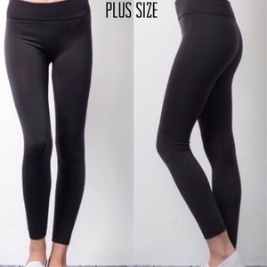 Pants - Plus Size Black Fleece Lined Leggings Pants - Plus Size Black Fleece Lined Leggings